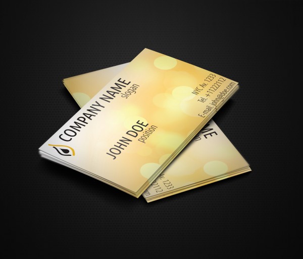 Shiny Yellow Business Cards – Free Vector File yellow vector shiny free vector free business cards   