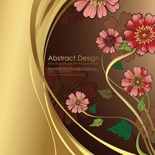 Elegant Gold with Floral Abstract Vector Background web wave vector unique stylish quality original luxury illustrator high quality graphic fresh free download free flowers floral elegant download design creative background abstract   