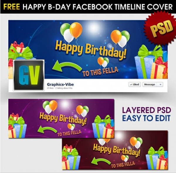 Happy Birthday Facebook Timeline Cover PSD web unique ui elements ui stylish quality psd original new modern interface hi-res HD happy birthday fresh free download free facebook timeline cover elements download detailed design creative clean birthday timeline cover birthday facebook timeline cover birthday facebook   