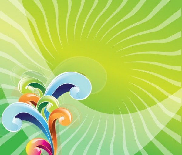 Colorful Swirls On Green Vector Background vector unique swirls stylish quality original lined illustrator high quality green graphic fresh free download free download creative background Artistic art ai abstract   