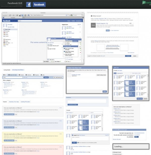 Full Facebook GUI Resource PSD web unique ui elements ui stencil simple quality psd original new modern interface hi-res HD fresh free download free forms facebook ui facebook gui facebook elements download detailed design creative clean   