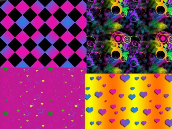 4 Neon Stars Hearts Squares Patterns Set web unique ui elements ui swirls stylish stars squares smoke seamless repeatable quality patterns pattern pat original new neon modern interface hi-res hearts HD fresh free download free elements download detailed design creative clean   