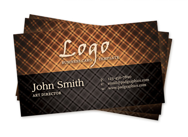 Retro Pattern Business Card Template vintage ui elements template retro psd presentation plaid interface identity free download free download card business card brown   