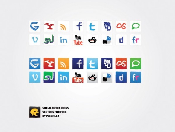 Hand Sketched Social Media Vector Icons Set web vector unique ui elements stylish social media social sketched set quality pack original new networking interface illustrator icons high quality hi-res HD hand drawn graphic fresh free download free elements download detailed design creative bookmarking   