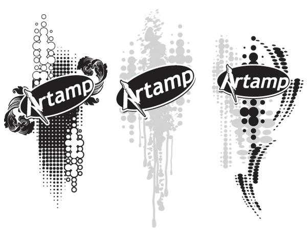 Halftone Decorative Vector Elements Pack vector t-shirt set halftones halftone elements free download free dots   