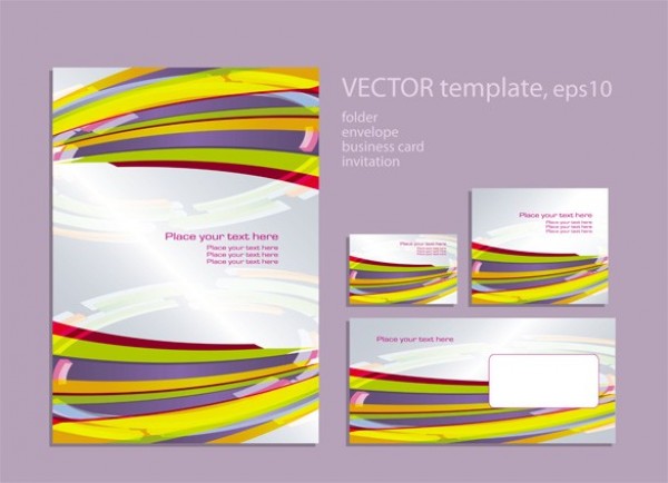 Abstract Business Card & Stationary Template web vector unique template stylish stationary quality original invitation illustrator high quality graphic fresh free download free folder envelope download creative colors colorful business card bright abstract   
