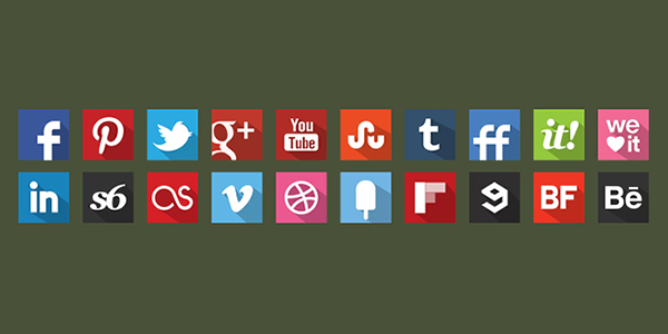 20 Free Flat Shadow Style Original Colour Icons web icos social icons flat icons   