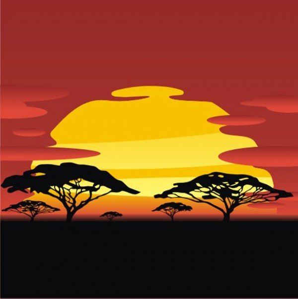 Gorgeous African Sunset Abstract Vector Background yellow web vector unique ui elements trees tree silhouettes sunset sun stylish silhouette red quality original orange new interface illustrator high quality hi-res HD graphic fresh free download free eps elements download detailed design creative cdr background ai african sunset african Africa abstract   