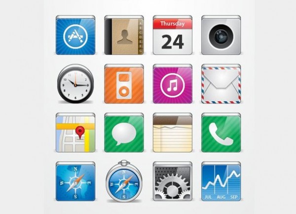 Large Apple iPhone iPad iOS Icon Set web unique ultimate stylish social media icons social simple set quality pack original new modern iphone ipad ios icons fresh free download free download design creative clean apple   