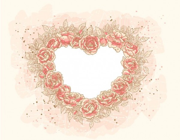 Vintage Rose Framed Heart Vector Graphic wedding web vintage vector unique stylish soft rose heart quality pink original illustrator high quality heart graphic fresh free download free framed flower heart floral eps download design creative card background   