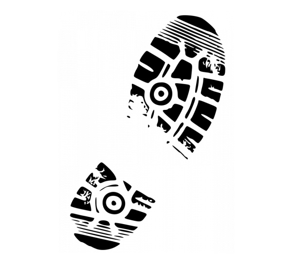 Shoe Print Silhouette Vector Image vector shoe print vector shoeprint shoe print free download free footprint boot print black   