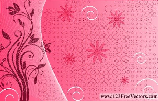 Yummy Pink Floral Circles Vector Background web vector unique stylish quality pink pattern original illustrator high quality graphic fresh free download free floral download design creative circles background   