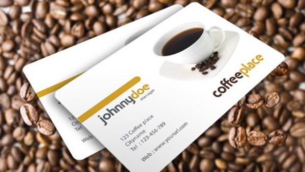 Awesome Coffee Business Card Template web unique ui elements ui template stylish quality psd presentation original new modern interface identity card hi-res HD front fresh free download free elements download detailed design creative coffee shop coffee place coffee beans coffee clean card business card business back   