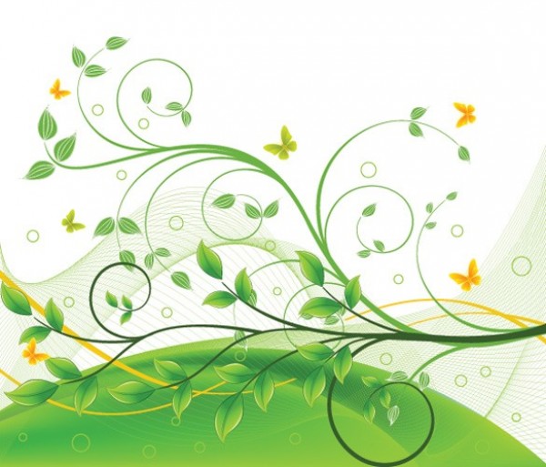 Fresh Green Nature Vector Background 9726 web vector unique trees stylish quality original nature leaves illustrator high quality green graphic fresh free download free eps eco download design creative butterflies background abstract   