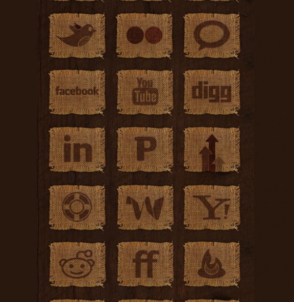 26 Gunny Sack Social Media Icon Set woven fabric web vectors vector graphic vector unique ultimate social quality png photoshop pack original new modern media illustrator illustration icon high quality gunny sack grungy grunge fresh free vectors free download free download design creative ai   