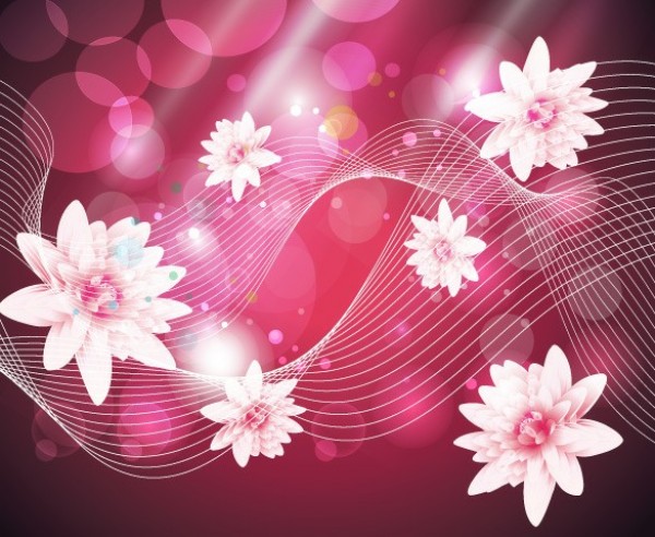 Floating Lotus Flower Abstract Pink Vector Background web vector unique stylish quality pink original lotus illustrator high quality graphic fresh free download free flower floral floating exotic download design creative background ai abstract   