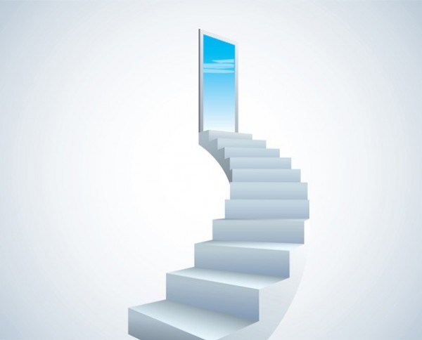 Stairway to the Sky Concept Vector Graphic white web vector unique ui elements stylish stairs quality original opened door new interface illustrator illustration high quality hi-res HD graphic fresh Freedom free download free eps elements download door detailed design creative concept   