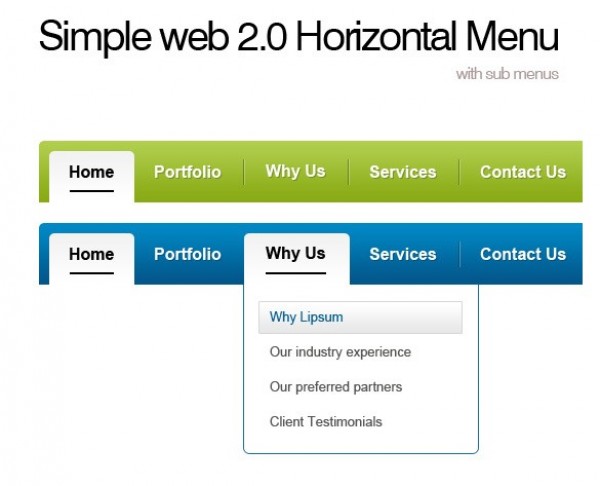 Crisp Clean Web 2.0 Navigation Menu Set PSD web 2.0 web unique ui elements ui stylish simple quality psd original new navigation modern menu interface hi-res HD green fresh free download free elements dropdown download detailed design creative clean blue bar   
