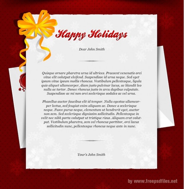 Happy Holidays Greeting Card Template PSD web unique ui elements ui template stylish quality psd original new modern message letter interface hi-res HD greeting card fresh free download free elements download detailed design decorated letter creative clean christmas letter christmas card   