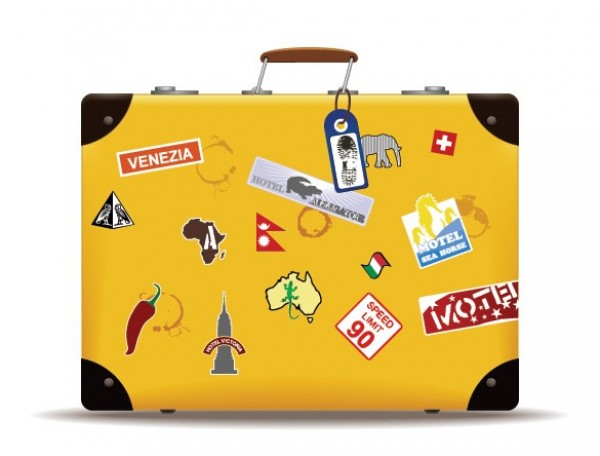 My Favorite Vector Travel Suitcase worn suitcase world travel web vintage vector unique travel suitcase world suitcase stylish stamps souvenir stickers quality original new illustrator high quality graphic fresh free download free download design creative   