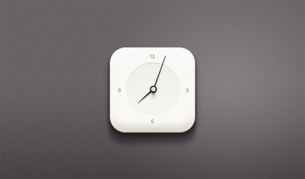 Simple White Analogue Clock PSD white clock white web unique ui elements ui stylish quality psd original new modern clock modern interface hi-res HD fresh free download free face elements download detailed design creative clock face clock clean analogue clock   