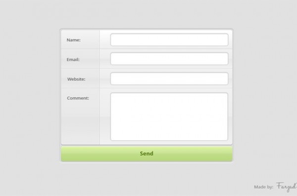 Clean Minimalistic Comment/Contact Form PSD web unique ui elements ui stylish simple send quality original new modern minimalistic minimal interface hi-res HD grey green fresh free download free elements download detailed design creative contact form comment form comment clean button   
