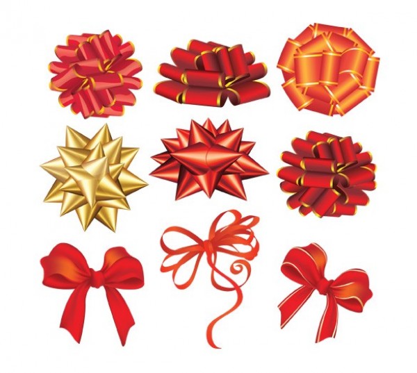 9 Shiny Gold & Red Gift Bows Vector Set web vector unique ui elements stylish ribbon red bow red quality original new interface illustrator high quality hi-res HD graphic gold bow gold gift bows gift fresh free download free elements download detailed design creative christmas   