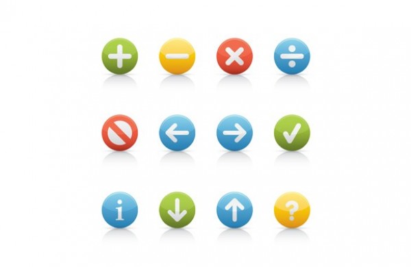 12 Round Navigation Buttons Vector Set web vector unique ui elements stylish set question mark quality plus original NO symbol new navigation buttons navigation minus interface illustrator icons high quality hi-res HD graphic fresh free download free forward elements download division detailed design creative check mark call to action back arrows   