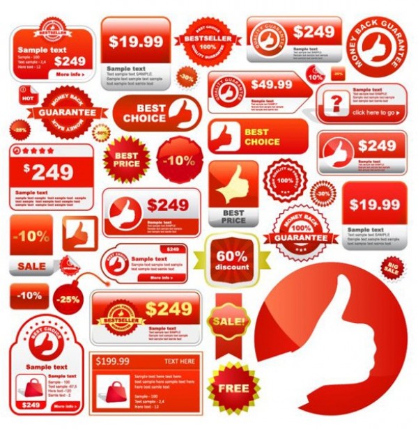 Ecommerce Sales Discount Price Tags Vector Pack web vector unique ui elements tags stylish stickers set sales red quality price pack original online shopping new money back guarantee interface illustrator high quality hi-res HD graphic fresh free download free eps elements ecommerce download discount detailed design creative best choice badge   
