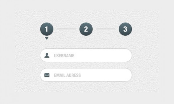 Clean Step by Step Sign Up Form PSD web unique ui elements ui stylish steps step by step signup form signup registration quality psd original new modern interface hi-res HD grey fresh free download free form email elements download detailed design creative clean   