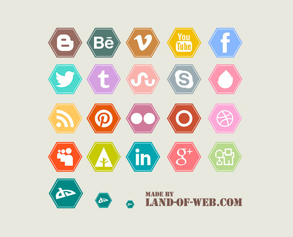 Flat Retro Hexagon Social Icons Set PNG web unique ui elements ui stylish social icons social set retro quality png pack original new modern interface icons hi-res hexagon social icons hexagon HD fresh free download free flat social icons elements download detailed design creative colorful clean   