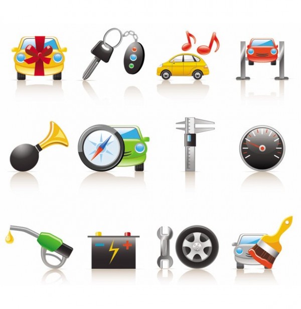 12 Catchy Car Related Vector Icons web vector unique tire stylish repair quality original key illustrator icons high quality graphic gas fresh free download free download design creative car key car   