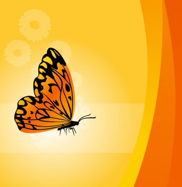 Inspiring Bright Butterfly Vector Background yellow web vector unique sunny stylish quality original orange new illustrator high quality graphic fresh free download free floral download design creative butterfly bright background   