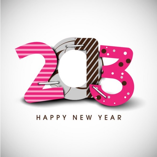 Funky Retro 2013 New Year Vector Logo web vintage vector unique ui elements stylish stripes staples retro quality original numbers new year 2013 new year new interface illustrator high quality hi-res HD graphic fresh free download free eps elements download detailed design creative card background 2013   