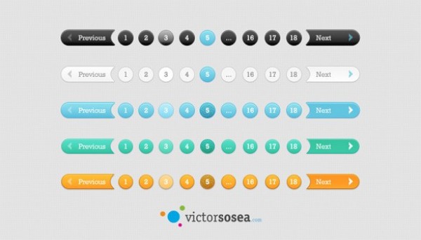 5 Awesome Pagination Styles PSD web unique ui elements ui stylish styles simple set quality pagination original new modern interface hi-res HD fresh free download free elements download detailed design creative colors clean   