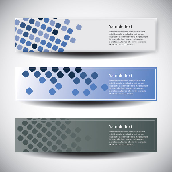 3 Squared Dots Abstract Web Banners Set vector squares set free download free dotted dots business blue banners abstract   