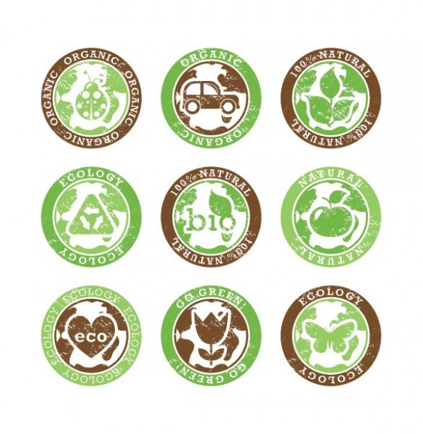 5 Eco Friendly Green Vector Labels Sets web vector unique stylish stickers recycle quality original labels illustrator high quality green graphic fresh free download free ecology eco friendly labels eco download design creative   