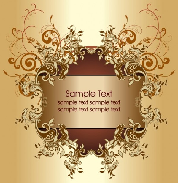 Gold Vintage Floral Frame Vector Background web vintage vector unique ui elements text stylish red quality original new interface illustrator high quality hi-res HD graphic golden gold glossy fresh free download free frame floral frame floral eps elements download detailed design creative banner background ai   