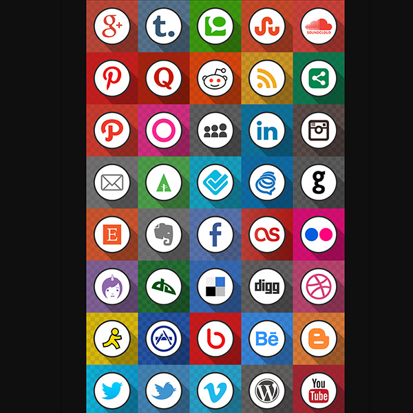 40 Flato Social Media Icons PNG ui elements ui square social icons set png pack networking icons grid free download free flato flat circle   