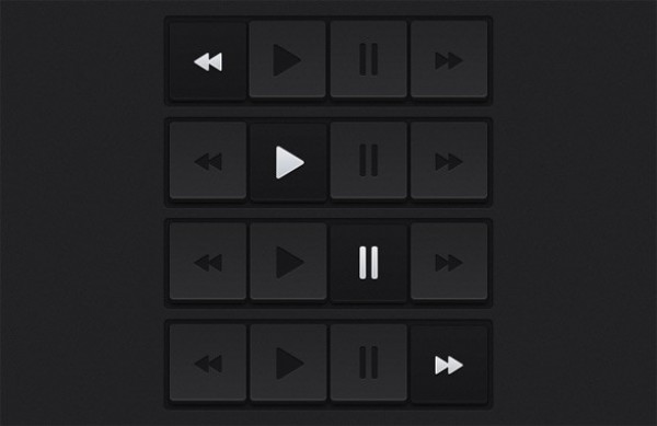 Big Dark Player Buttons Set PSD web unique ui elements ui stylish simple quality player buttons player original new music player modern interface hi-res HD fresh free download free elements download detailed design dark creative clean buttons black   