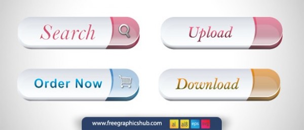 4 Glossy 3D Call to Action UI Buttons Set web vector upload unique ui elements svg stylish set search button search quality original order now new interface illustrator high quality hi-res HD graphic fresh free download free eps elements download button download detailed design creative call to action buttons blue ai   