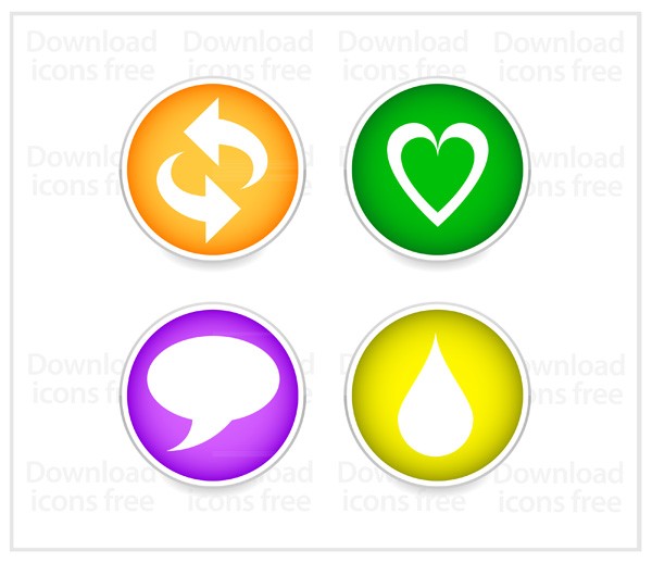 abstract icons set symbol social set colored   