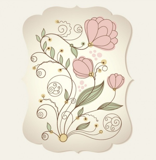 Dainty Vintage Floral Vector Background web vintage vector unique stylish soft colors quality original illustrator high quality graphic fresh free download free flowers floral download design delicate dainty creative card background   