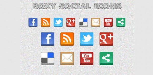 8 Boxy Social Networking Icons Set web unique ui elements ui stylish square social set quality psd png original new networking modern media interface icons icns hi-res HD fresh free download free elements download detailed design creative clean box bookmarking 3d   