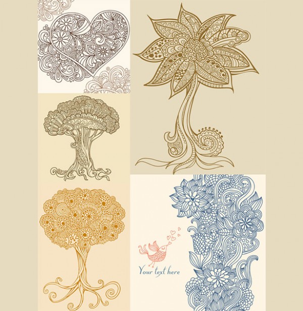 Vintage Art Abstract Floral and Trees web vintage art vectors vector graphic vector unique ultimate ui elements trees scrolls quality psd png photoshop pack original new modern jpg illustrator illustration ico icns high quality hi-def heart HD fresh free vectors free download free elements download design creative bird baroque art ai   