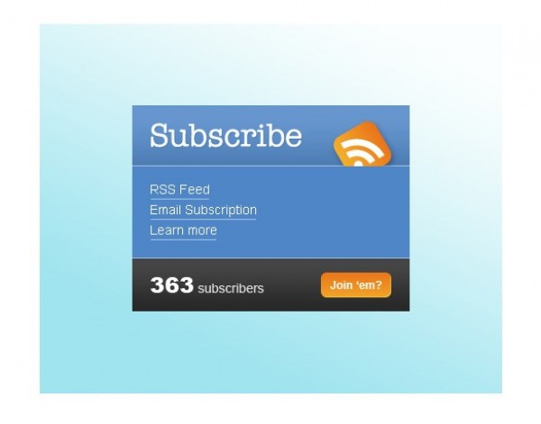 Neat Subscribe Box Element  PSD web unique ui elements ui subscribe box subscribe stylish simple rss quality original new modern logo interface hi-res HD fresh free download free elements download detailed design creative clean box blog   