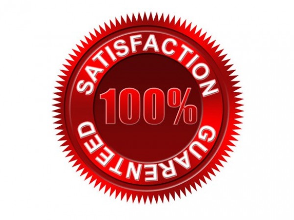 Red Satisfaction Guaranteed Badge PSD web unique ui elements ui stylish star satisfaction guaranteed round red quality psd original new modern interface hi-res HD fresh free download free elements download detailed design creative clean badge 100%   