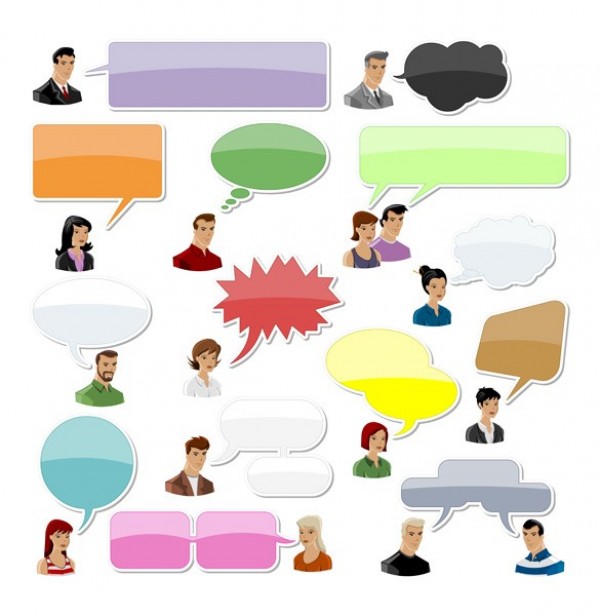 Social Network Bubbles & Avatars Vector Set web vector unique ui elements talk stylish speech bubbles quality people original new interface illustrator high quality hi-res HD graphic fresh free download free elements download dialogue box detailed design creative cloud chat bubble avatars   