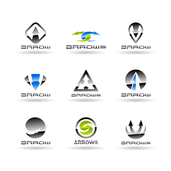 9 Arrow Themed Vector Logos Logotypes Set vector upward set motion logotypes logos free forward arrow logo abstract   