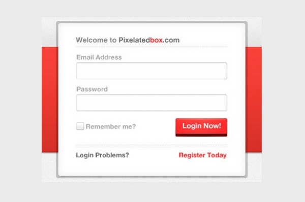 Snappy Web Login Box with Red Button PSD web unique ui elements ui stylish red quality psd panel original new modern login form login box login interface hi-res HD grey fresh free download free form elements download detailed design creative clean button box   